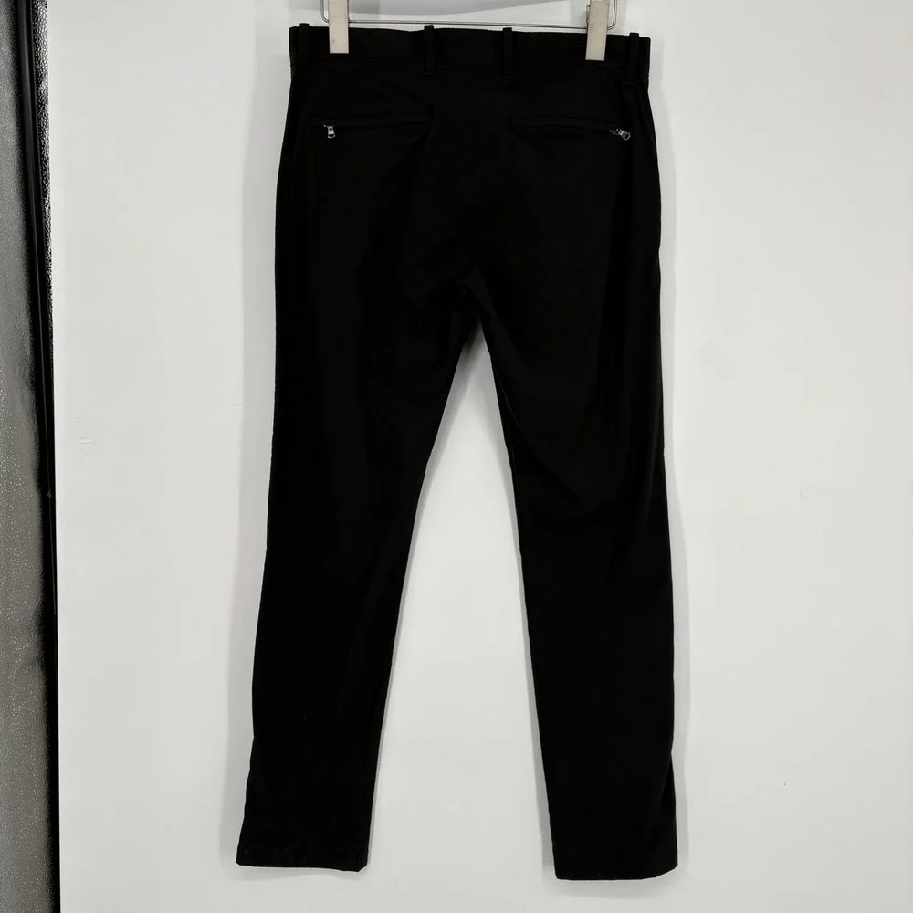 J.Crew 484 Slim Stretch Tech Pant  Size 29/30 Black Zip pockets